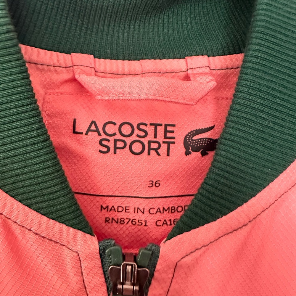 Lacoste Pink and Green Colorblock Zip Teddy Jacket - Picture 4 of 8